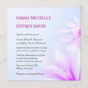 Invitations florales violettes bleues de mariage