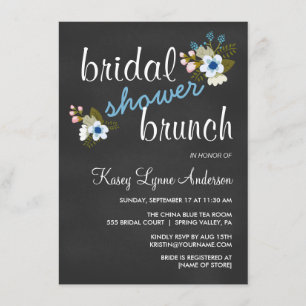 Invitations floraux de brunch de Fête de la mariée