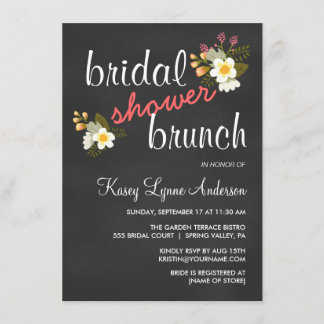 Invitations floraux de brunch de Fête de la mariée