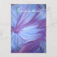 Invitations floraux pourpres bleus élégants de