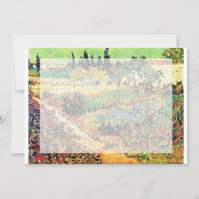 Invitations. Flowering garden with path Invitation (Front)