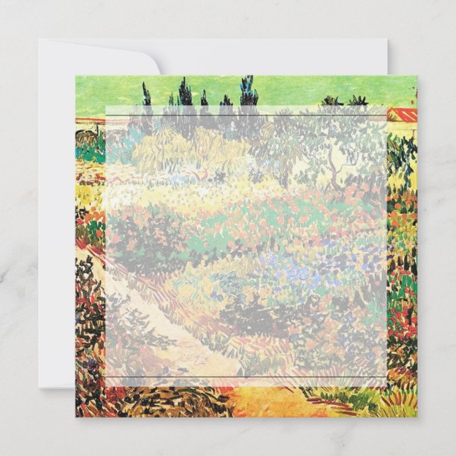 Invitations. Flowering garden with path Invitation (Front)
