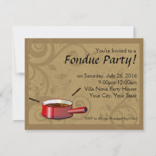 Invitations Fondue Party - Chocolat