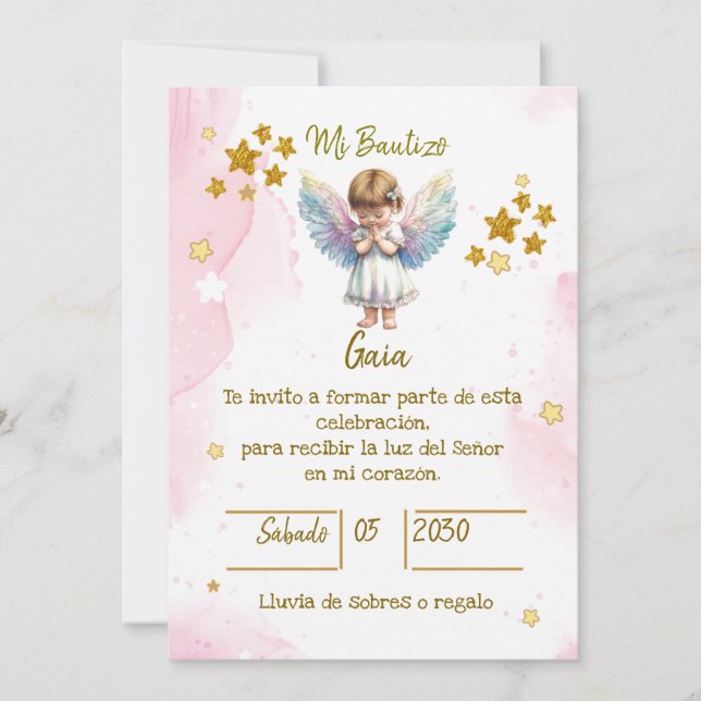 INVITATIONS FOR GIRL BAPTIZE (Front)