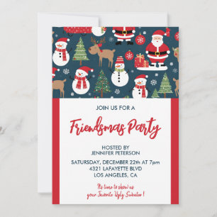 Invitations Friendsmas arbres de Noël Bonhomme de