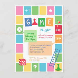 Invitations Fun Board Game Night Party