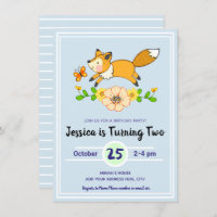 Invitations Fun Fall Fox Birthday Party