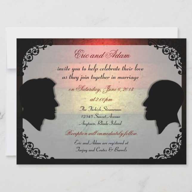 Invitations gaies faites sur commande de mariage (Devant)