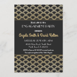 invitations Gatsby de fiançailles d'art déco des