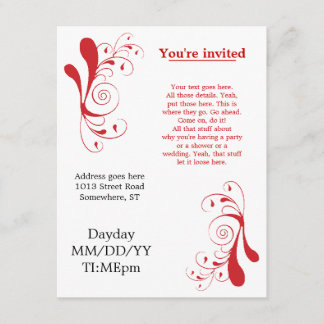Invitations génériques Red Tourbillonnant pour n'i