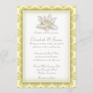 Invitations Gold Mariage damassé
