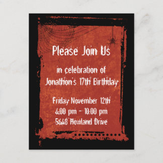 Invitations gothiques grunges d'anniversaire de