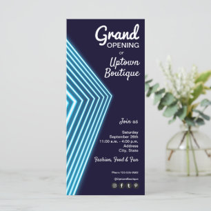 Invitations Grand Ouverture Blue Neon