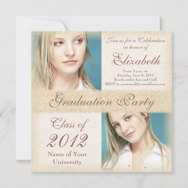 Invitations grunges élégantes de fête de remise (Devant)