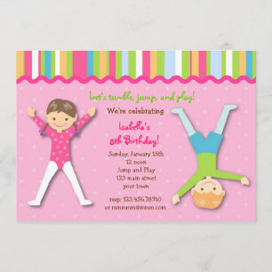 Invitations gymnastiques de fête d'anniversaire de