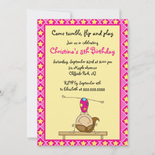 Invitations gymnastiques mignonnes de fête