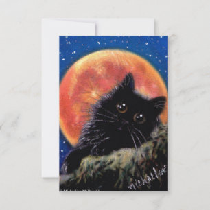 Invitations Halloween Chat Noir Muggin Moon