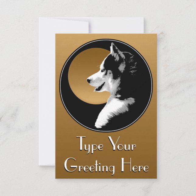 Invitations Husky personnalisées carte Husky Sibér (Devant)