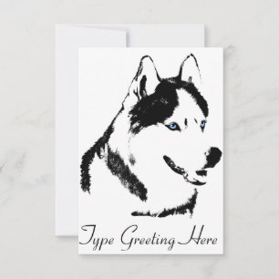 Invitations Husky personnalisées carte Husky Sibér