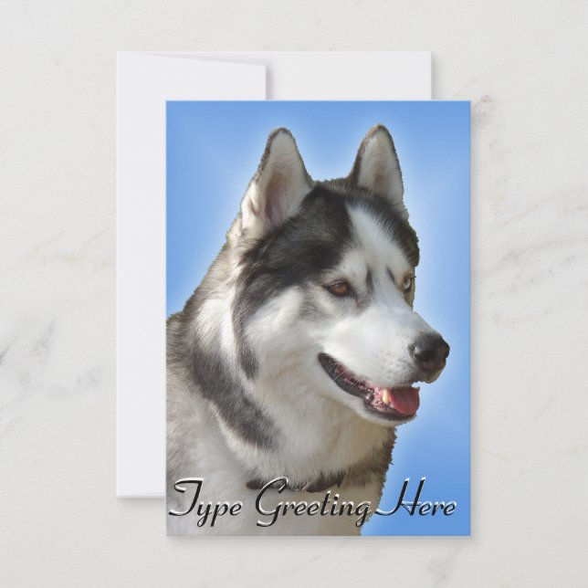 Invitations Husky Personnalisées Carte Husky Sibér (Devant)