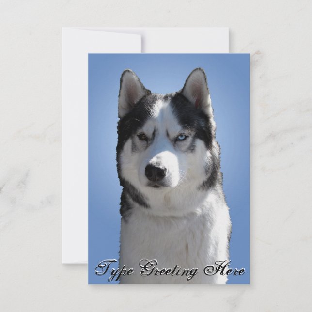 Invitations Husky Personnalisées Carte Husky Sibér (Devant)