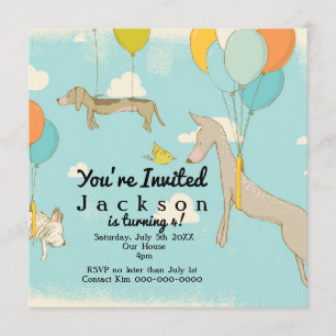 Invitations illustrées de la fête d'anniversaire d