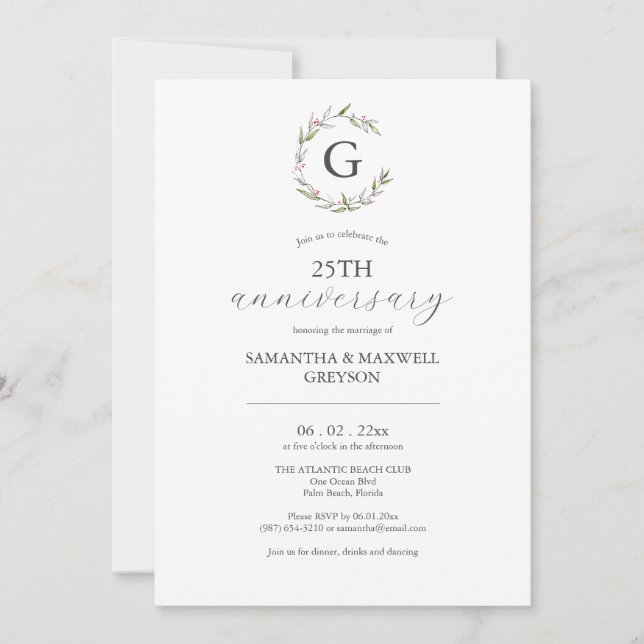Invitations initiales du 25e anniversaire du Maria (Devant)