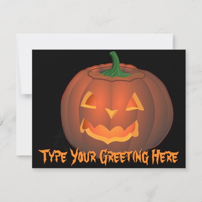Invitations Jack-o-Lantern Cartes d'Halloween pers (Devant)