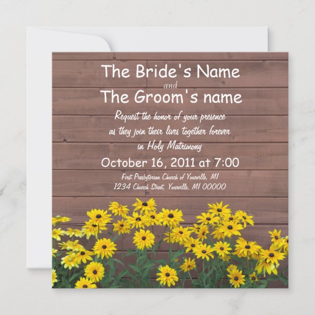 invitations jaunes de mariage de marguerite (Devant)