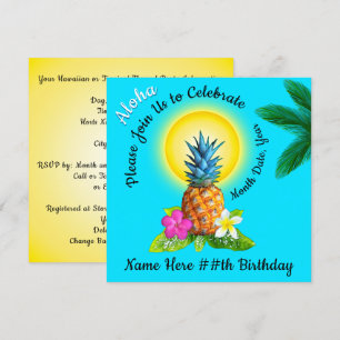 Invitations joyeuses à l'anniversaire des Hawaiien