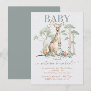 Invitations Kangaroo et Joey Baby Shower