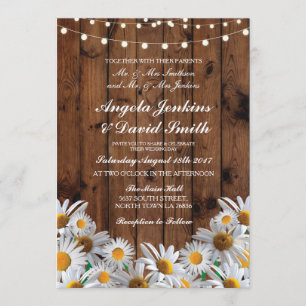 Invitations légères florales rustiques de mariage