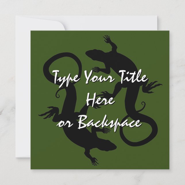 Invitations Lizard Art Reptile personnalisé RSVP (Devant)