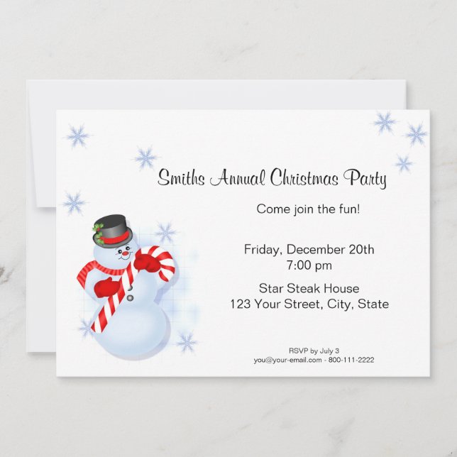 Invitations lunatiques de fête de Noël de bonhomme (Devant)