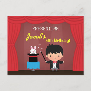 Invitations Magicien Kids Magic Birthday Party
