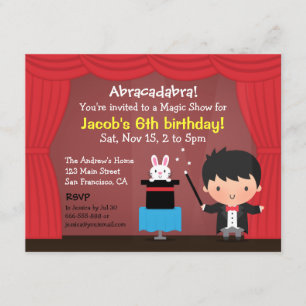 Invitations magiques de fête d'anniversaire de