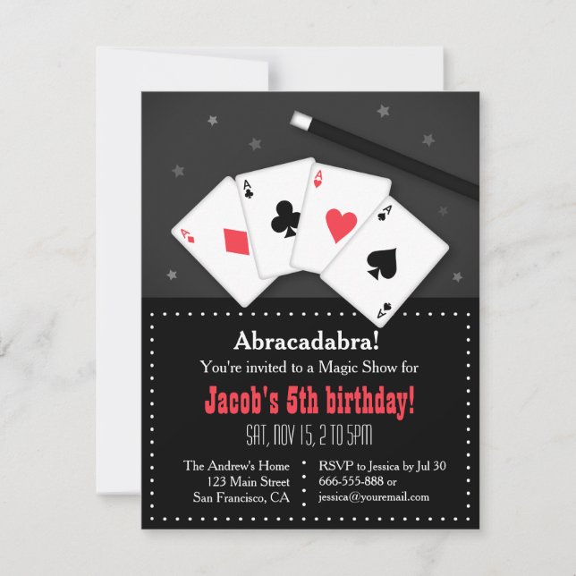 Invitations magiques de partie de cartes de jeu (Devant)