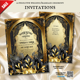 INVITATIONS MANIPULABLES NOIR OR ETHÉRÉAL