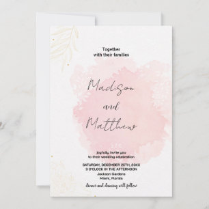 Invitations mariage art rose