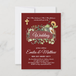 Invitations Mariage Catholique Floral Élégant Mode