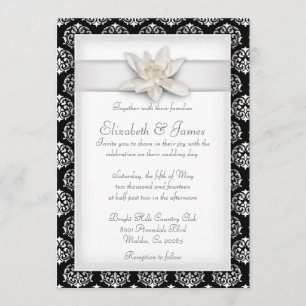 Invitations Mariage damassé Blanches