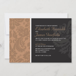 Invitations Mariage damassé Brown