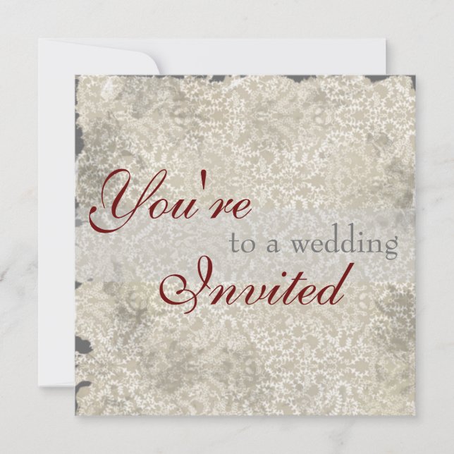 Invitations Mariage damassé classiques (Devant)