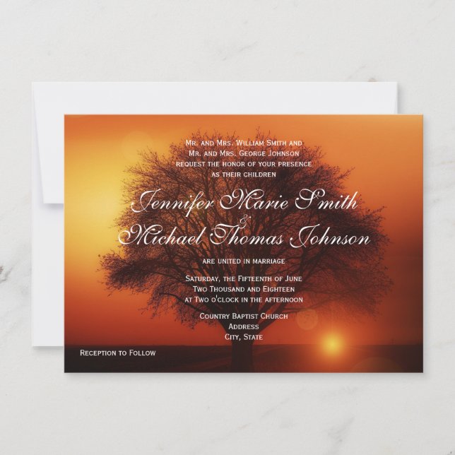 Invitations Mariages de automne de silhouette de l (Devant)