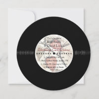 Invitations Mariages de automne Retro Vinyl Record