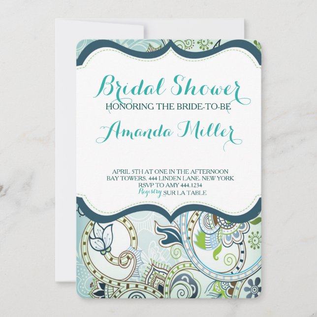 Invitations Marocaines De Douche Nuptiale (Devant)