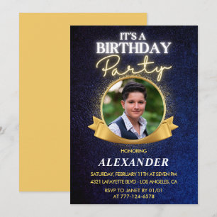 Invitations masculines 16e anniversaire Elegant Ch