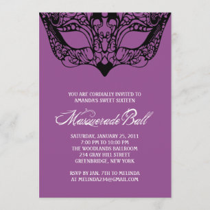 Invitations masquantes pourpres