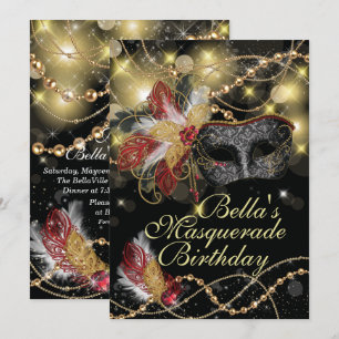 Invitations Masquerade Birthday Event Party