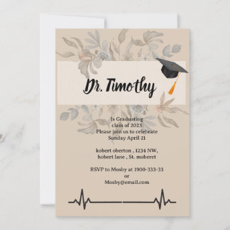 Invitations Médicales modifiables pour les diplômé